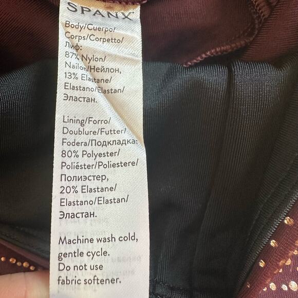Spanx | NWT Size S Sara Blakely Leggings Metallic Mist 1wine Rose Gold - Picture 12 of 16